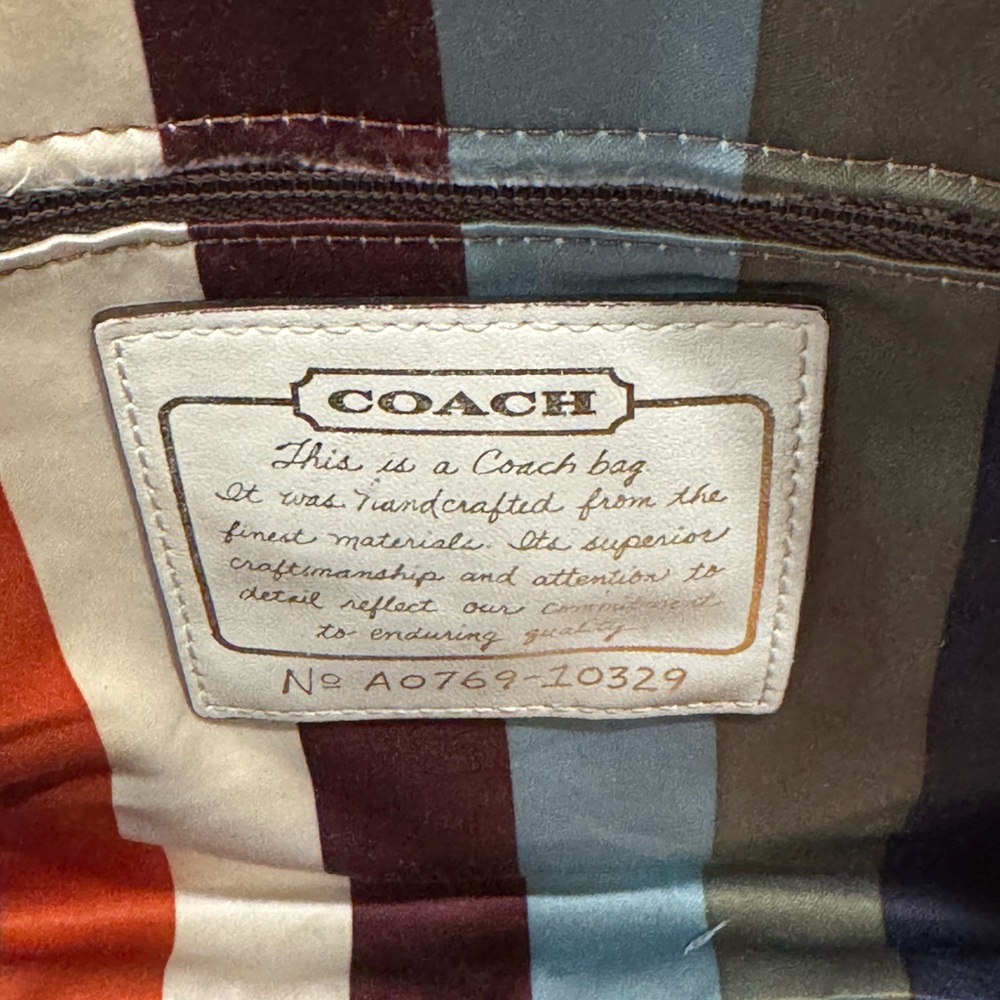 COACH Legacy Turnlock Shoulder Bag Leather Whiskey Brown 65th F/S Used - Picture 7 of 8